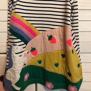 Mini Boden rainbow horse dress EUC